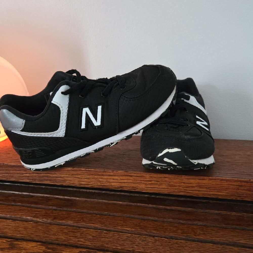 New Balance Kids Black and White Sneakers